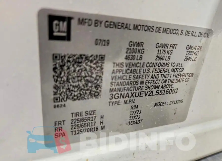 3GNAXUEV2LS516053 Photo# 13
