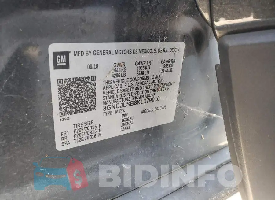 3GNCJLSB8KL179010 Photo# 13
