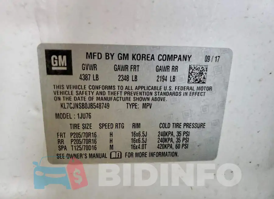 KL7CJNSB0JB548749 Photo# 12