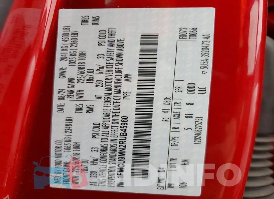 1FMCU9MN2RUB45960 Photo# 12