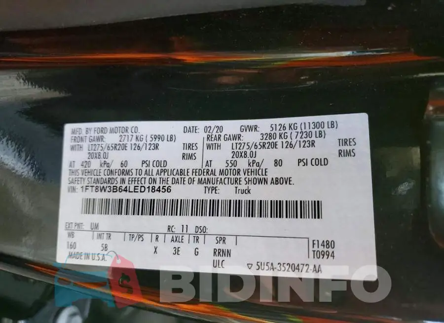 1FT8W3B64LED18456 Photo# 13