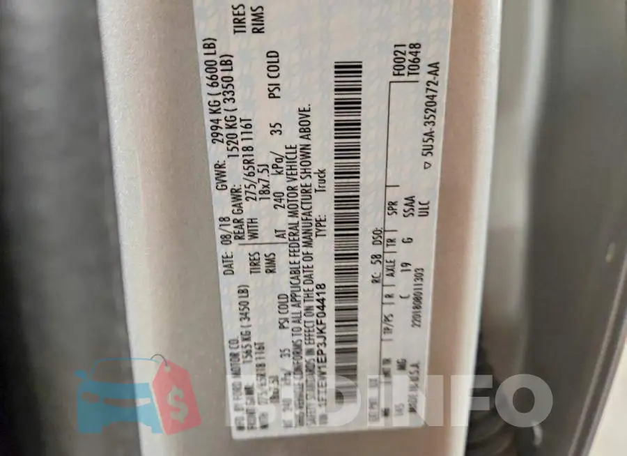 1FTEW1EP3JKF04418 Photo# 12