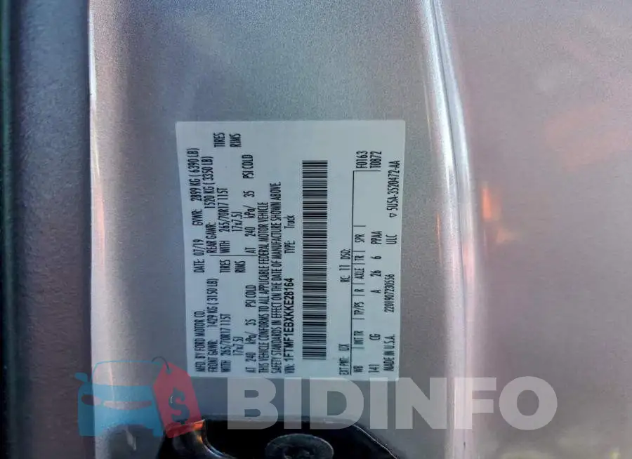 1FTMF1EBXKKE28164 Photo# 12