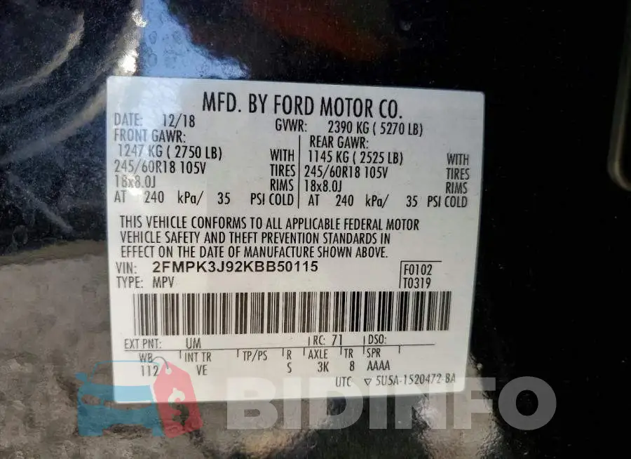2FMPK3J92KBB50115 Photo# 13