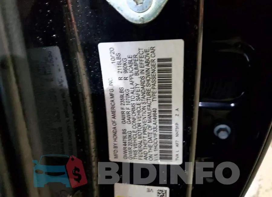 1HGCV1F33LA149640 Photo# 12