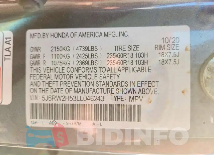 5J6RW2H53LL046243 Photo# 12