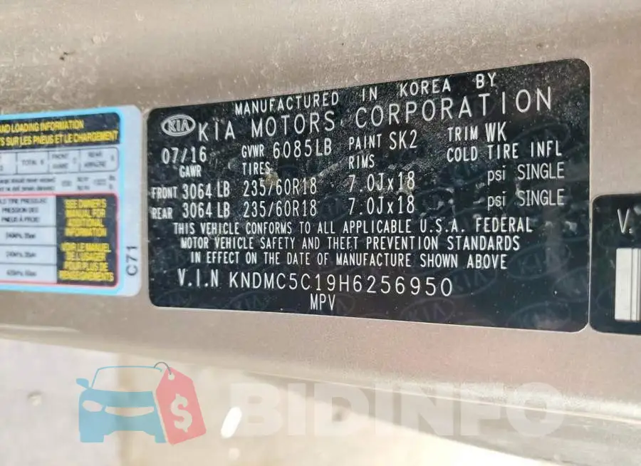 KNDMC5C19H6256950 Photo# 14