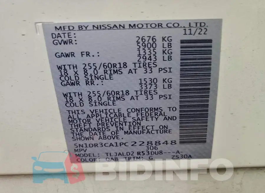 5N1DR3CA1PC228848 Photo# 13