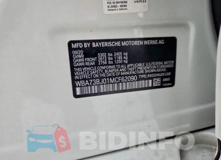 WBA73BJ01MCF62090 Photo# 12