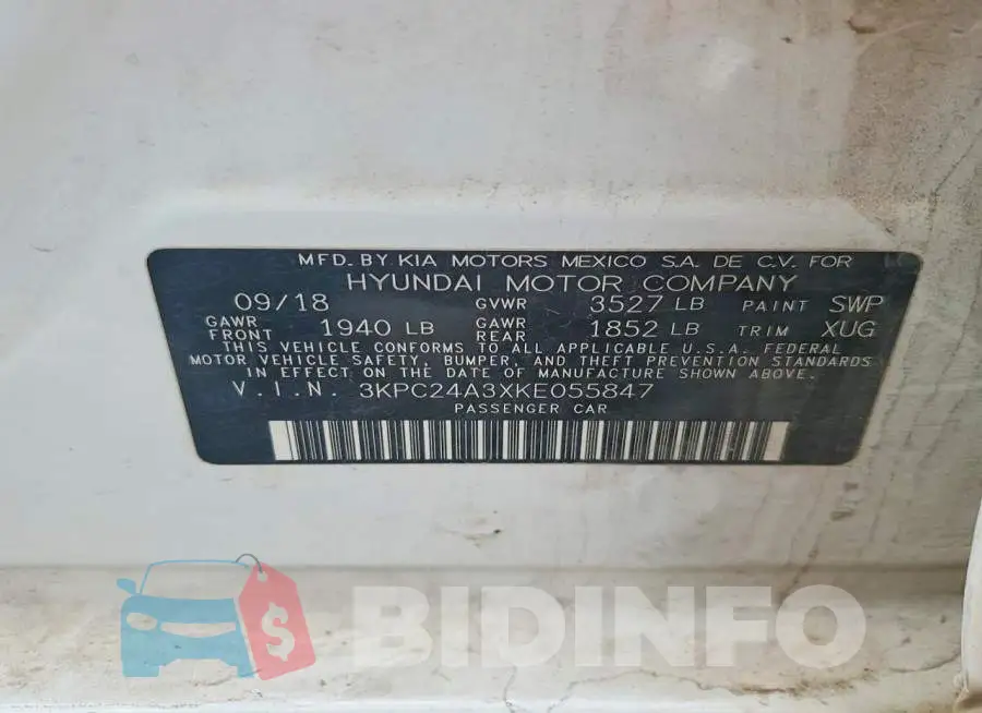 3KPC24A3XKE055847 Photo# 12