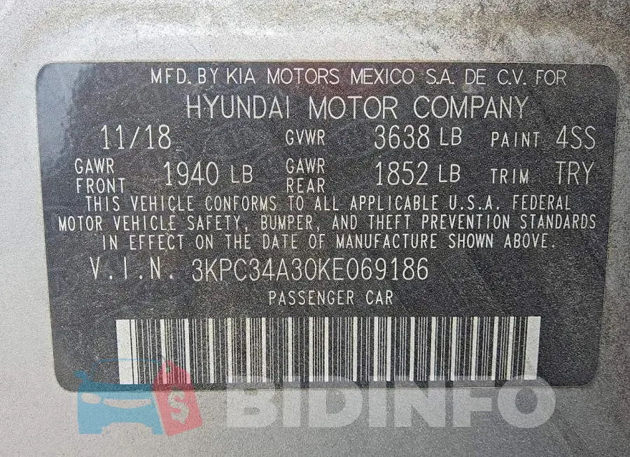 3KPC34A30KE069186 Photo# 12