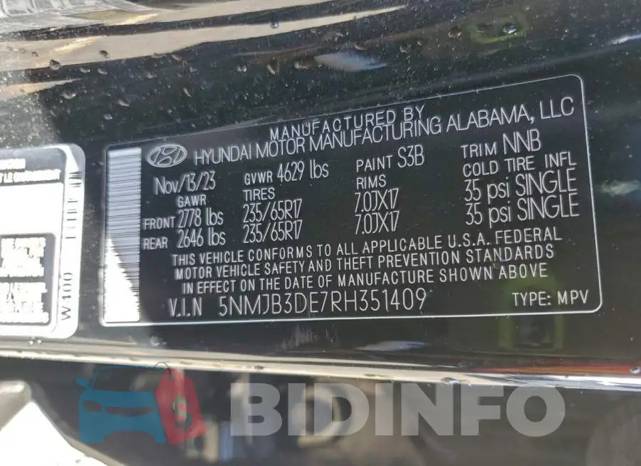 5NMJB3DE7RH351409 Photo# 13