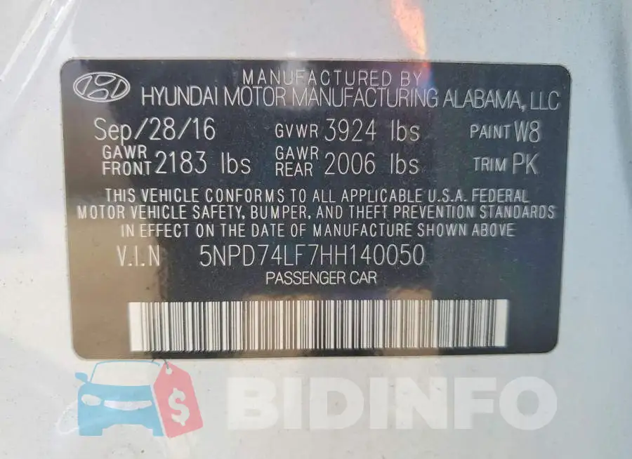 5NPD74LF7HH140050 Photo# 12