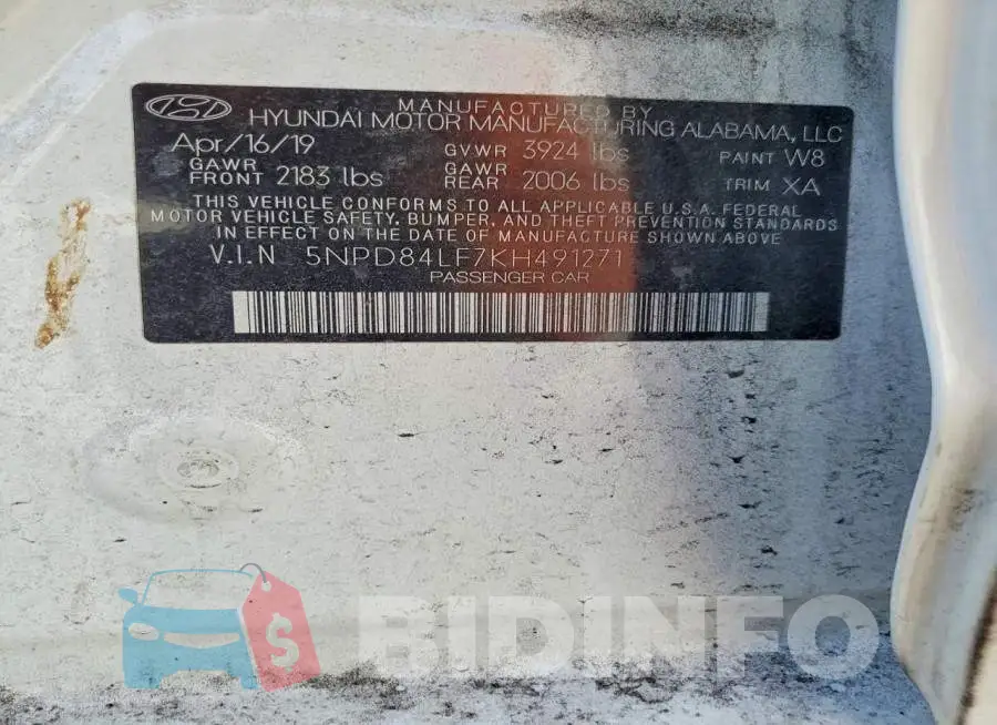 5NPD84LF7KH491271 Photo# 13