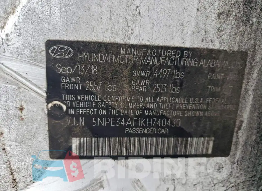 5NPE34AF1KH740430 Photo# 12