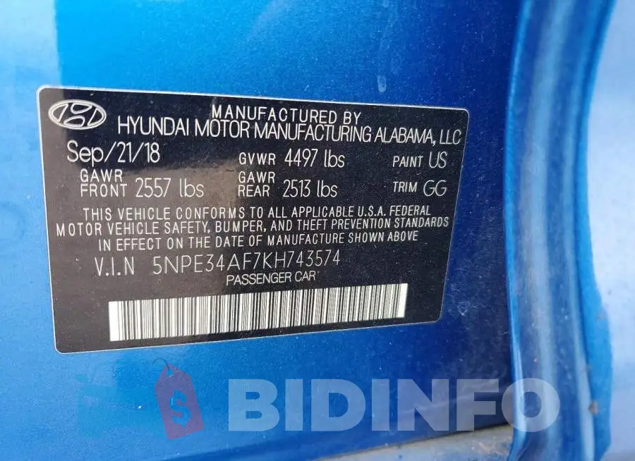 5NPE34AF7KH743574 Photo# 12