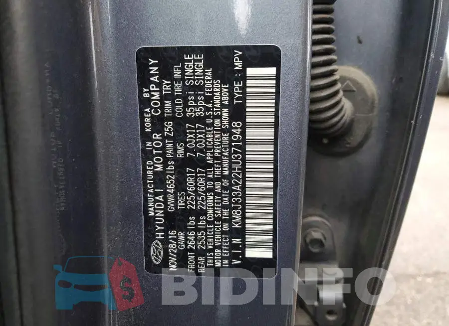 KM8J33A22HU371948 Photo# 13