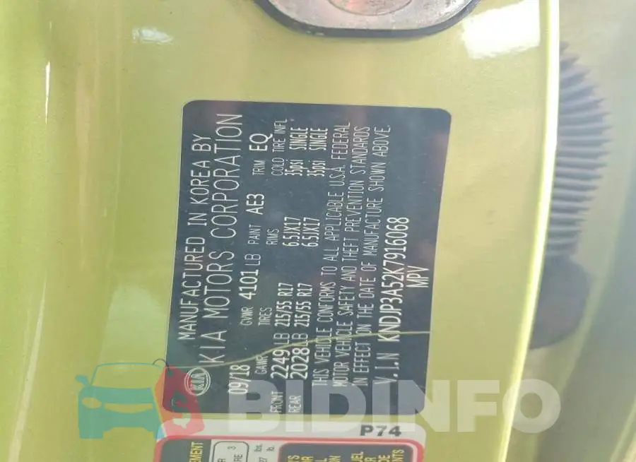KNDJP3A52K7916068 Photo# 12