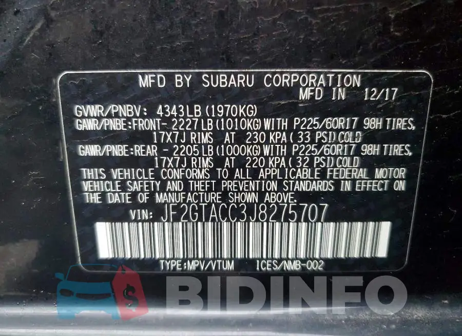 JF2GTACC3J8275707 Photo# 14