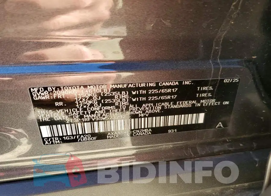 2T3P1RFV9SW523292 Photo# 13