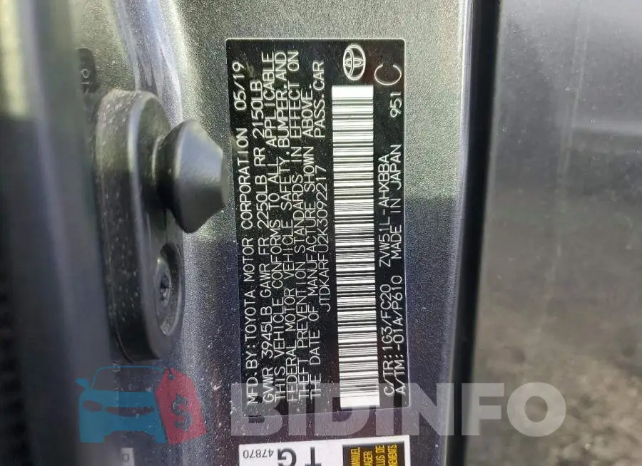 JTDKARFU2K3092217 Photo# 12