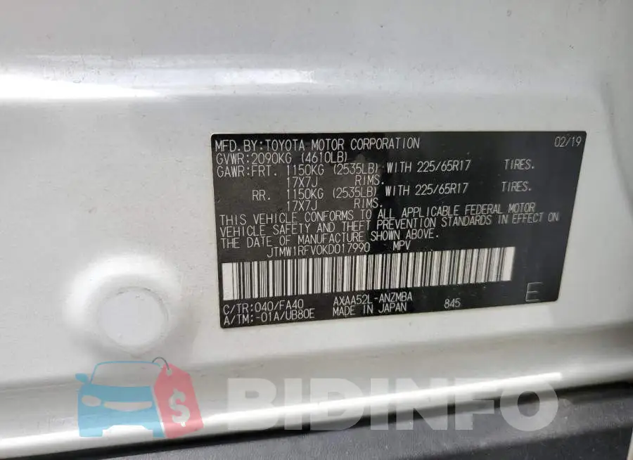 JTMW1RFV0KD017990 Photo# 13
