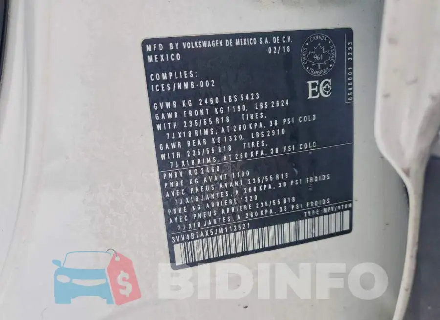 3VV4B7AX5JM112521 Photo# 13