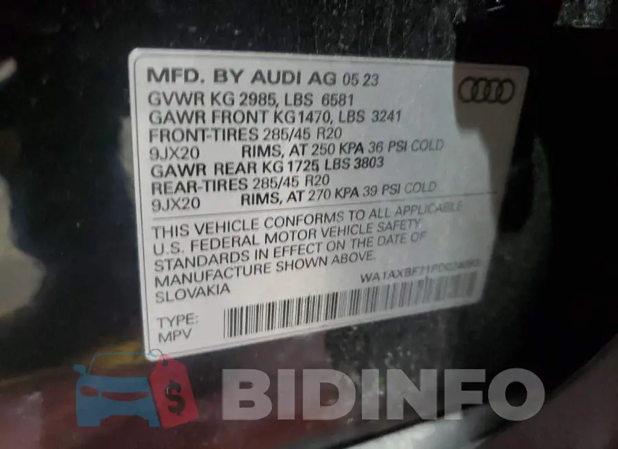WA1AXBF71PD024093 Photo# 13