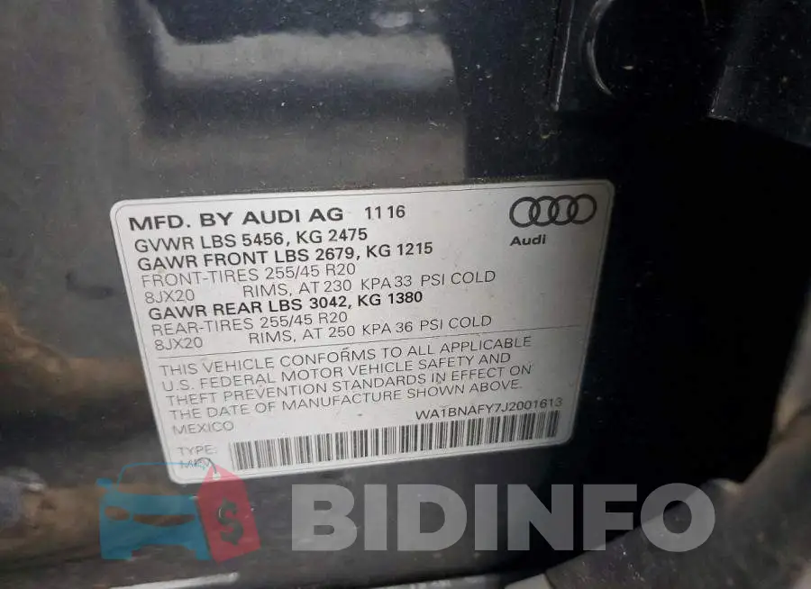 WA1BNAFY7J2001613 Photo# 12