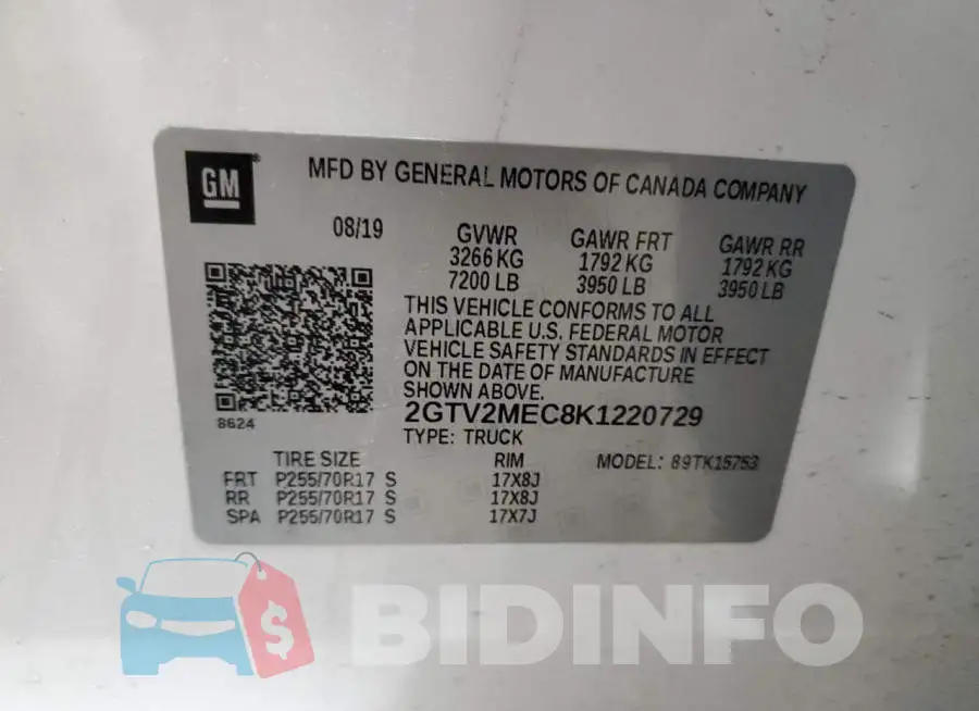2GTV2MEC8K1220729 Photo# 12