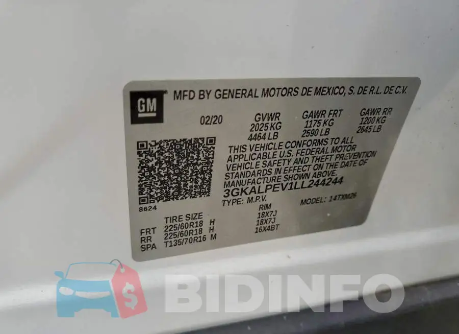 3GKALPEV1LL244244 Photo# 12