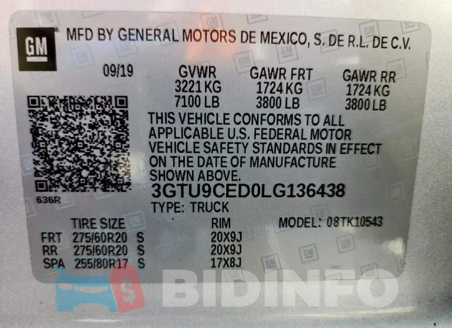 3GTU9CED0LG136438 Photo# 12
