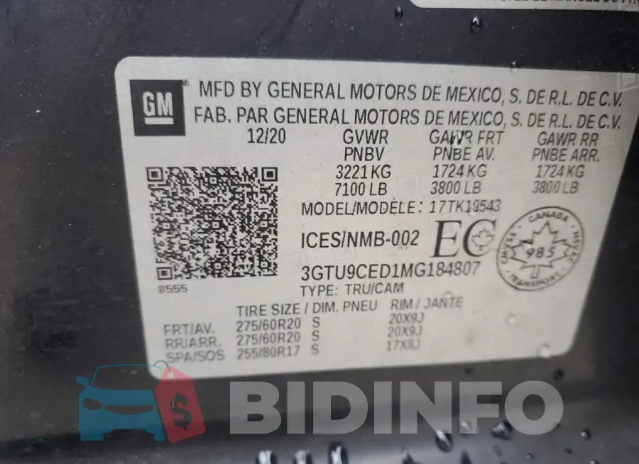 3GTU9CED1MG184807 Photo# 12