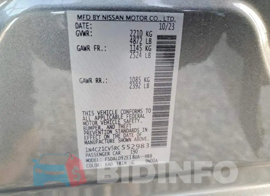 1N4CZ1CV5RC552983 Photo# 12