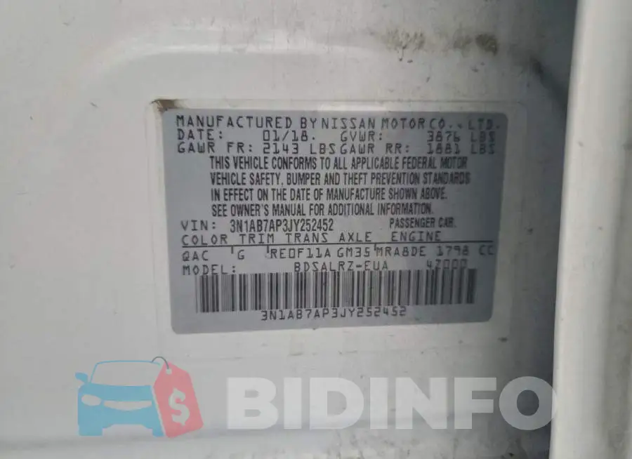 3N1AB7AP3JY252452 Photo# 12