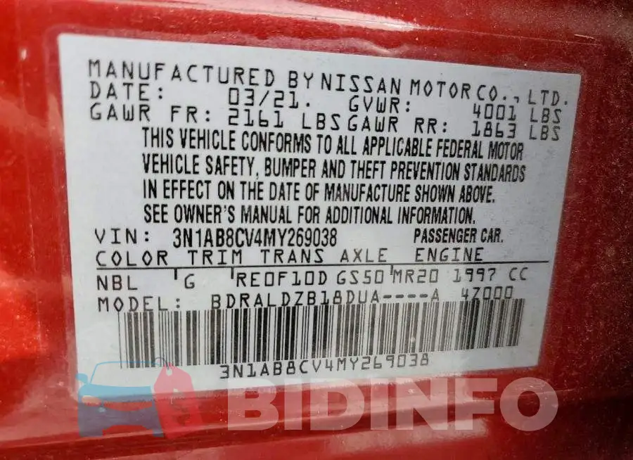 3N1AB8CV4MY269038 Photo# 12