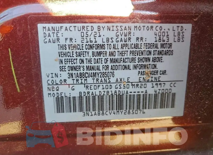 3N1AB8CV4MY285076 Photo# 12