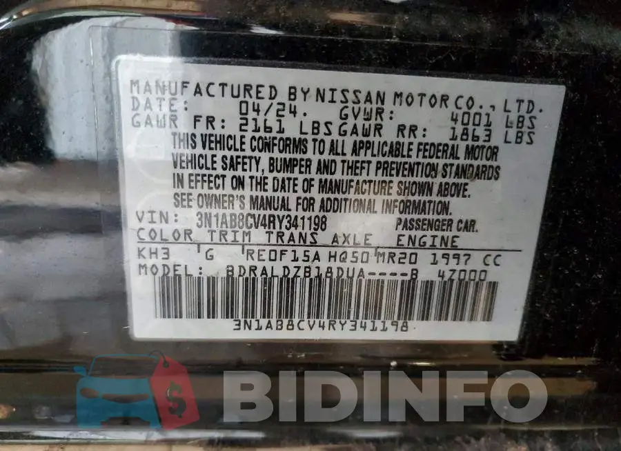 3N1AB8CV4RY341198 Photo# 13