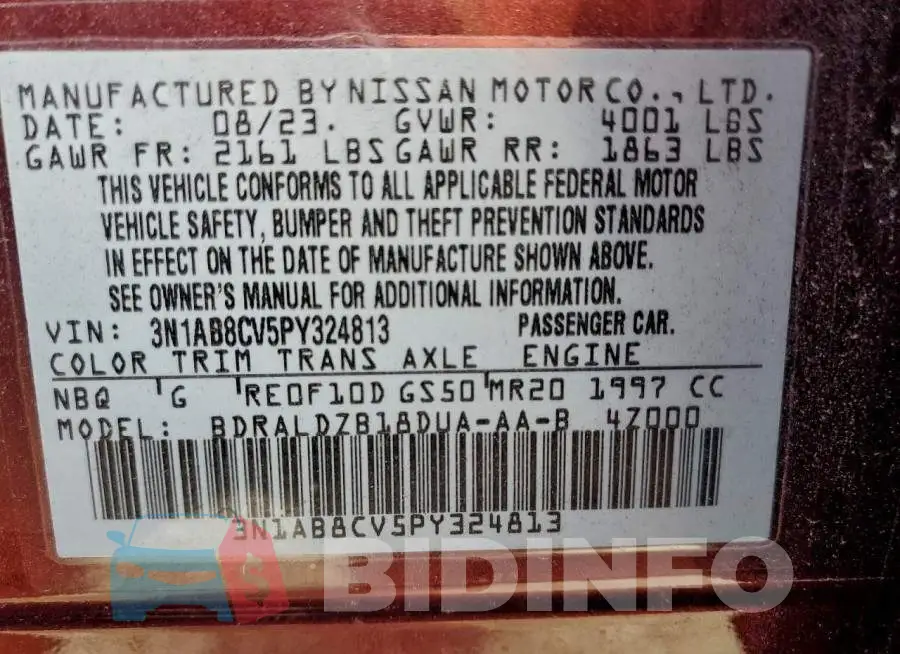 3N1AB8CV5PY324813 Photo# 12