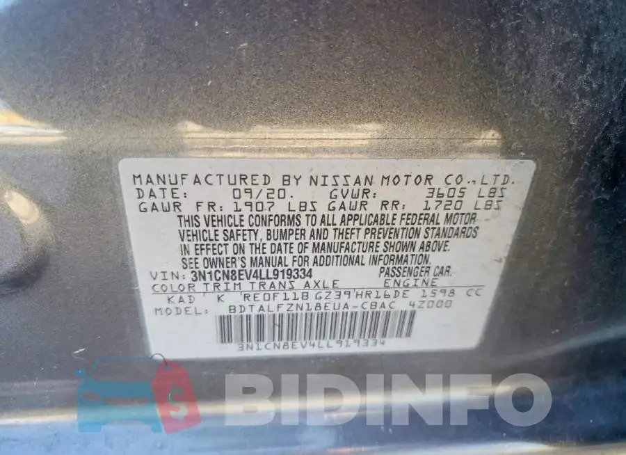 3N1CN8EV4LL919334 Photo# 12