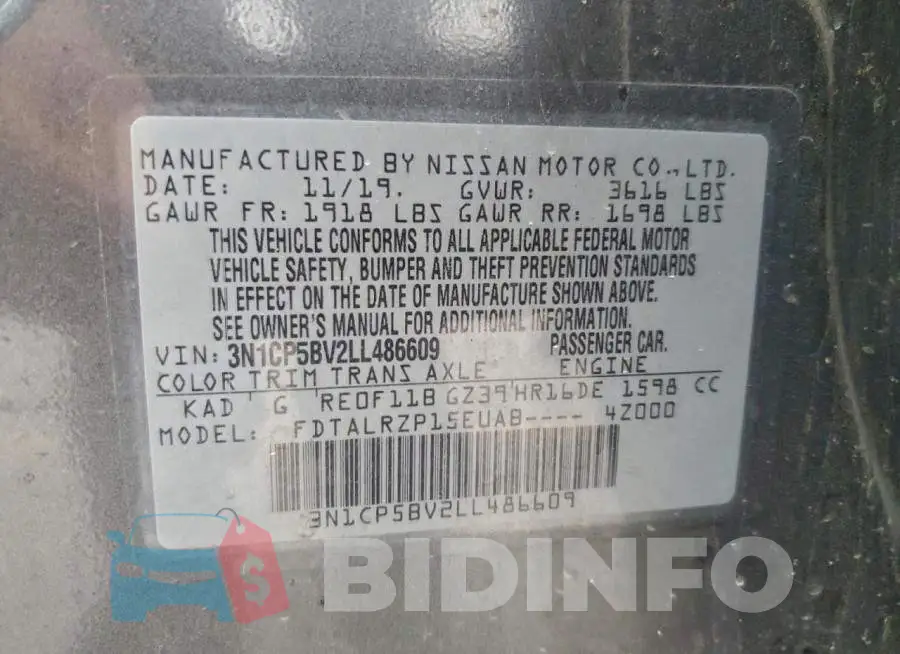 3N1CP5BV2LL486609 Photo# 14