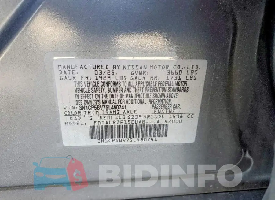 3N1CP5BV7SL480741 Photo# 13