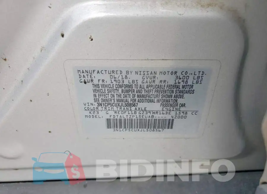 3N1CP5CUXJL508567 Photo# 13