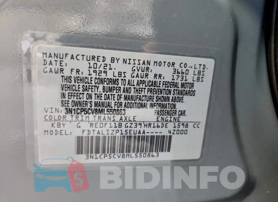 3N1CP5CV8ML550863 Photo# 12