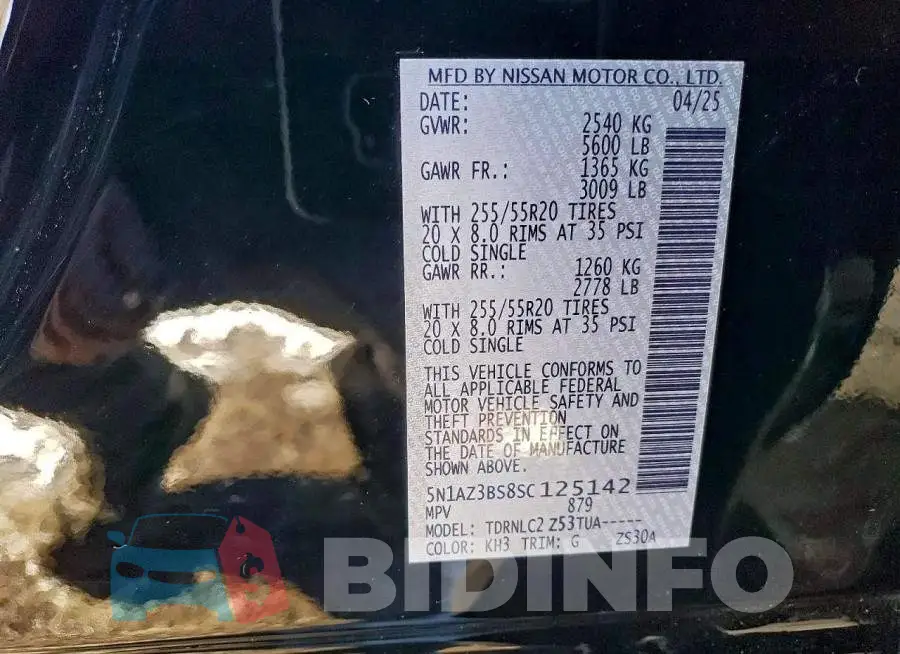 5N1AZ3BS8SC125142 Photo# 12