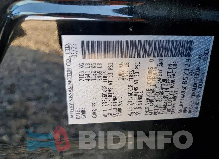 5N1BT3BA9SC857129 Photo# 13