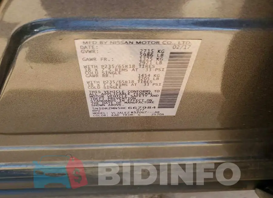 5N1DR2MN5HC667984 Photo# 12