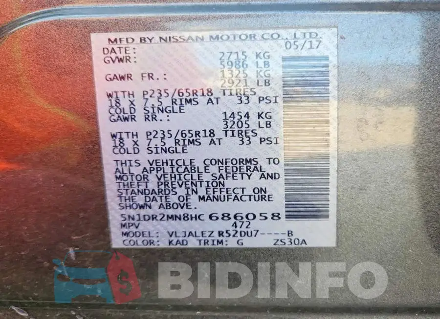 5N1DR2MN8HC686058 Photo# 13