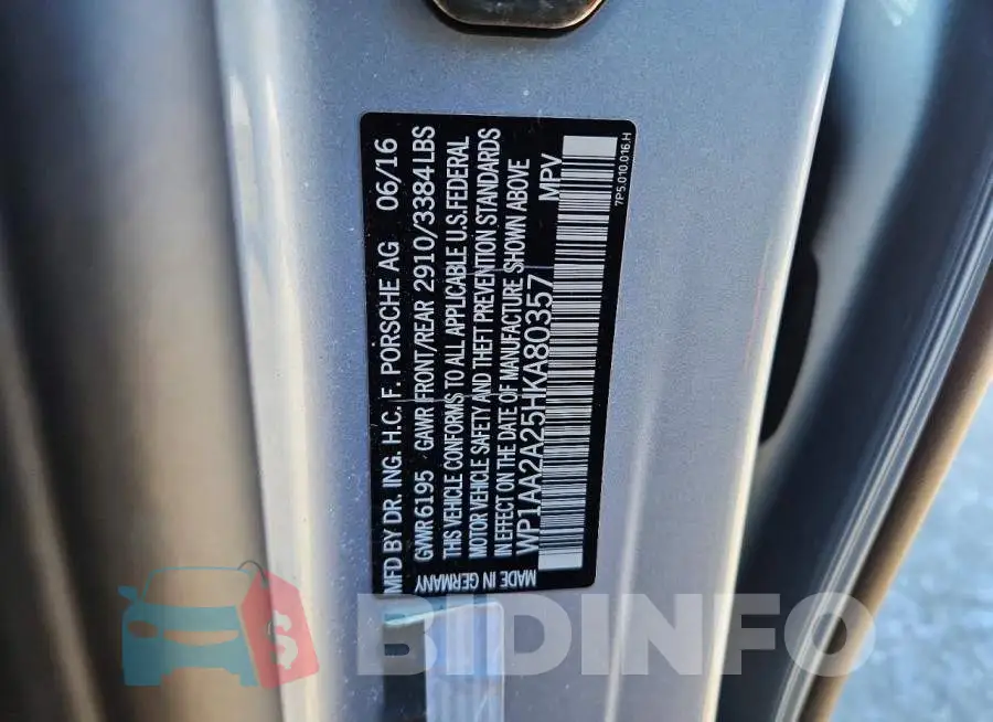 WP1AA2A25HKA80357 Photo# 14