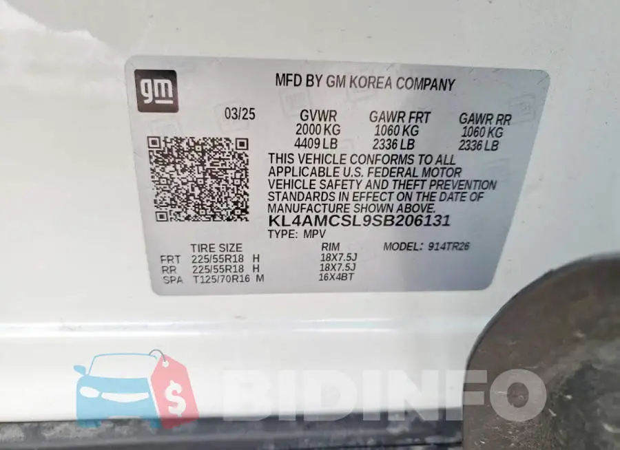 KL4AMCSL9SB206131 Photo# 13
